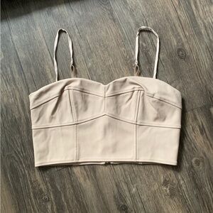 Express Beige Leather Top